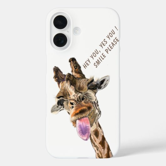 Drôle coque iphone Giraffe - Texte personnalisé (Verso)