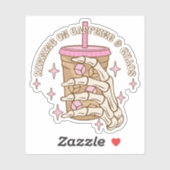 Drôle Courir sur la caféine et chaos Vinyl Sticker (Feuille)