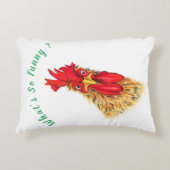 Drôle Coussin Accent avec surprenant Rooster (Devant)