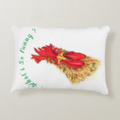 Drôle Coussin Accent avec surprenant Rooster (Dos)