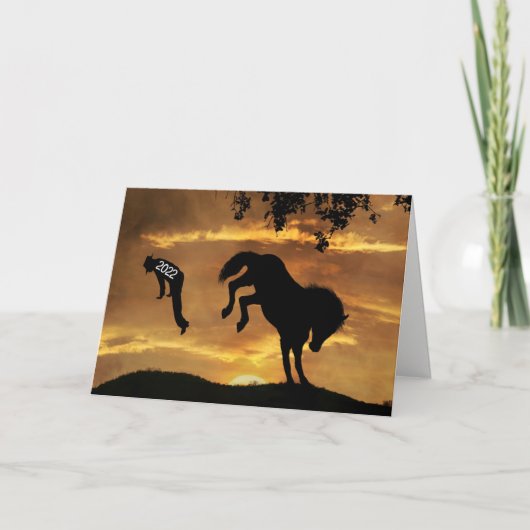 Drôle Cowboy Bonne année 2023 Carte (Devant)