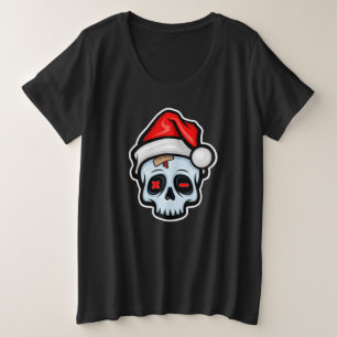 Drôle crâne de Noël, style de dessin