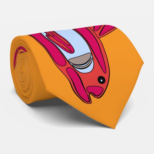 Drôle Cravate de poisson rouge (Roulé)