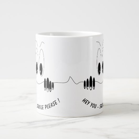 Drôle Curiosity Eyes Coffee Mug Smile (Devant)