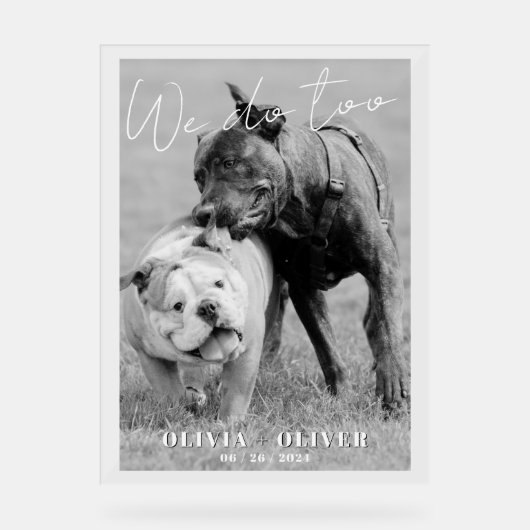 Drôle, Custom chien photo mariage bienvenue (Recto)