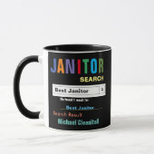 Drôle Custom Meilleure Mug Janitor (Gauche)