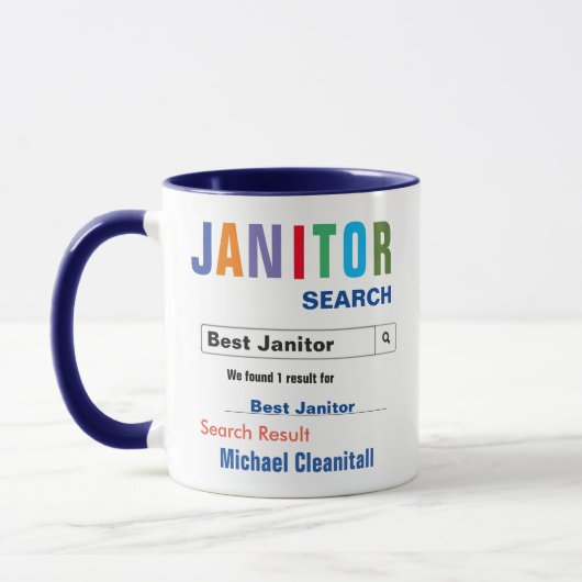Drôle Custom Meilleure Mug Janitor (Gauche)