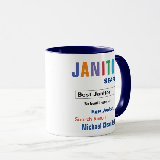 Drôle Custom Meilleure Mug Janitor (Devant droit)