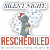 Drôle d'art de sticker de Noël de Frenchie endormi (Recto)