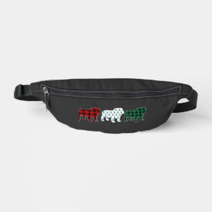 Drôle de Bulldog Anglais à Carreaux Rouges Noël Am