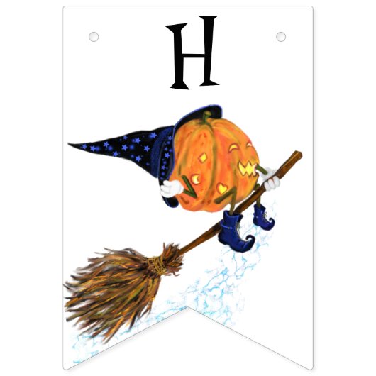 Drôle de Bunny drapeaux Halloween sorcier Citrouil (Deuxième drapeau)