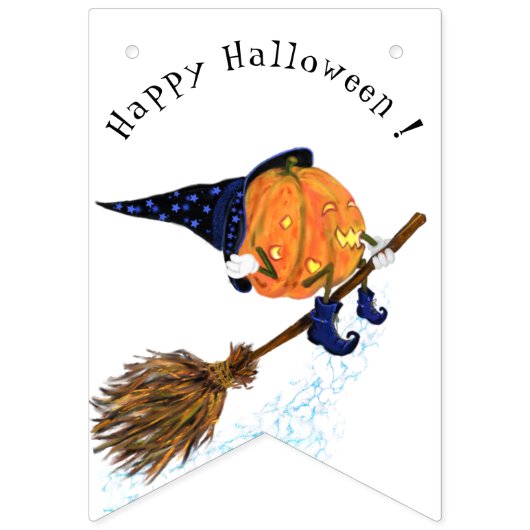 Drôle de Bunny drapeaux Halloween sorcier Citrouil (Premier drapeau)