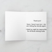 drôle de cache de chat Carte de remerciements à di (Intérieur)