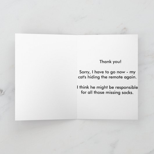 drôle de cache de chat Carte de remerciements à di (Intérieur)