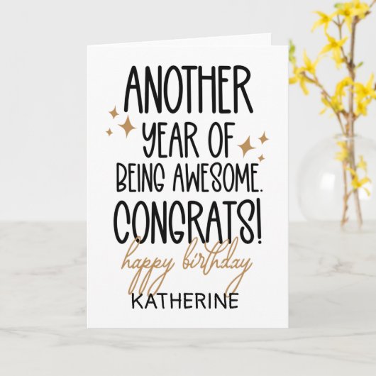 Drôle de carte d'anniversaire pour un ami qui viei (Fleur jaune)