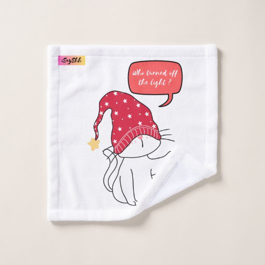 drôle de chat, qui a éteint la lumière ? (Gant de toilette)