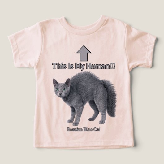 Drôle de chat russe bleu – C'est mon humain (Design Recto)