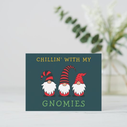 Drôle de détente avec mes cartes de Noël gnomes (Debout devant)