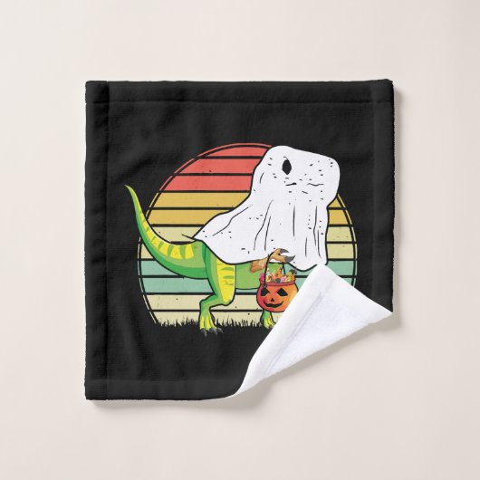 Drôle de dinosaure fantôme Halloween (Gant de toilette)