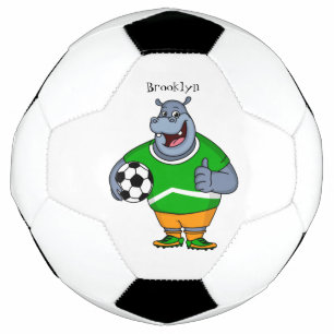 Drôle de joueur de football hippo dessin humoristi