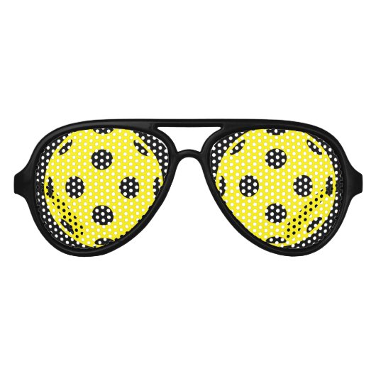 Drôle de pickleball jaune amusant lunettes de sole (Devant)