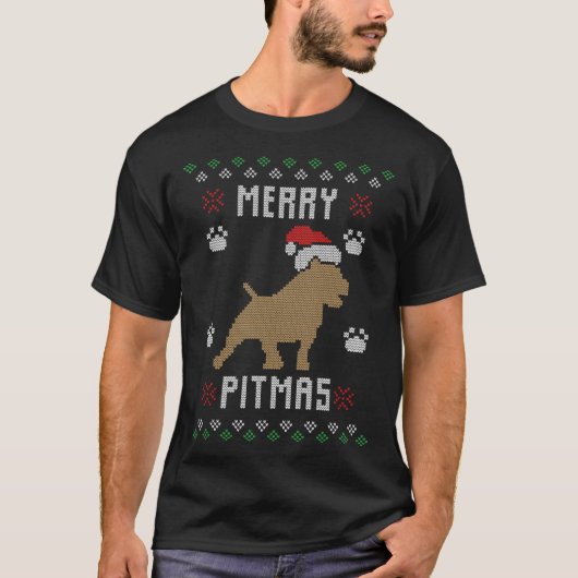 Drôle de Pitmas Mauvais Sweat de Noël Pit Bull (Devant)