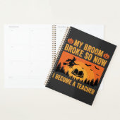 Drôle de professeur d'Halloween Balai cassé Design (Devant avec enveloppe)
