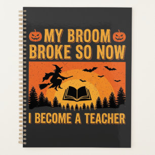 Drôle de professeur d'Halloween Balai cassé Design