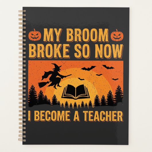 Drôle de professeur d'Halloween Balai cassé Design (Devant)