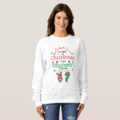 Drôle de sweatshirt de Noël pour enseignant 6-7 (Devant entier)