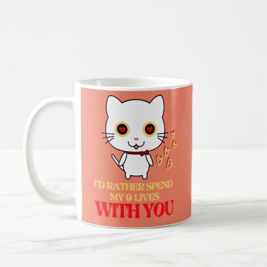 drôle de tasse de café "CUTE CAT" (Gauche)