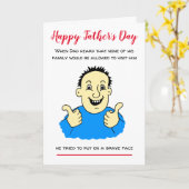 Drôle de visage courageux Covid Carte de la fête d (Fleur jaune)