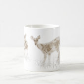 Drôle Deer Illustration Café Mug (Centre)