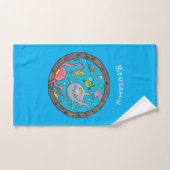 Drôle des créatures marines sous l'eau dessin anim (Serviette à main)