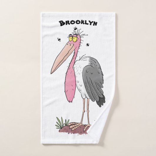 Drôle dessin animé de cigogne en marabou (Serviette à main)