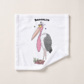 Drôle dessin animé de cigogne en marabou (Gant de toilette)