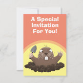 Drôle dessin animé de gopher invitation (Dos)