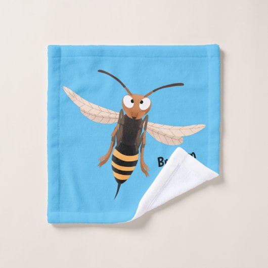 Drôle dessin animé de guêpe à cornet en colère (Gant de toilette)