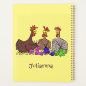 Drôle dessin animé de poulets de tricot (Dos)