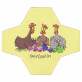 Drôle dessin animé de poulets de tricot (Plat)