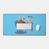 Drôle dessin animé d'orignal heureux (Clavier et souris)