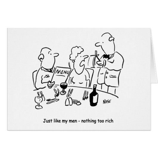 Drôle dessin animé du restaurant. Rien de trop ric (Devant horizontal)