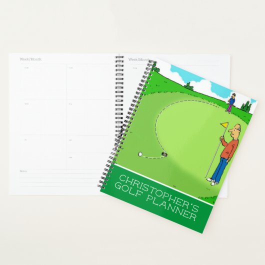 Drôle dessin animé représentant des golfeurs. (Devant avec enveloppe)