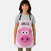 Drôle dessin animé rose piggy sur mesure tablier p (Insitu)