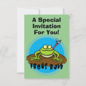 Drôle dessin de grenouille invitation anniversaire (Dos)