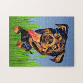Drôle dessin Rottweiler Dog 252 Piece Puzzle (Horizontal)