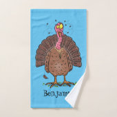 Drôle dinde marron de la ferme avec des mouches de (Serviette à main)
