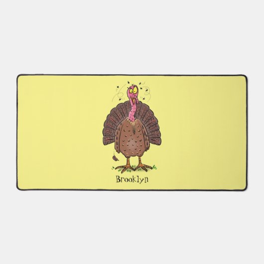 Drôle dinde marron de la ferme avec des mouches de (Recto)