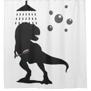 Drôle Dinosaur Trex Jurassic Enfants Douche rideau