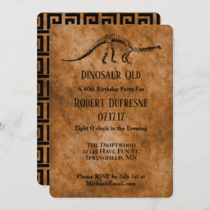 Drôle Dinosaure Ancien Anniversaire Invitation